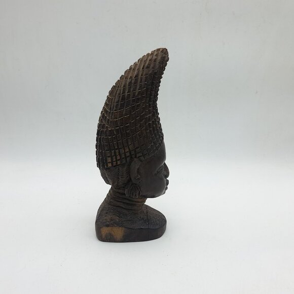 African Wood Statue Of Queen Idia Of Benin - Picture 4 of 11